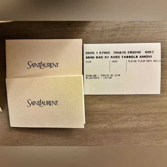 Saint Laurent Le 37 Mini Leather Bucket Bag, BLANC VINTAGE - Picture 9 of 11